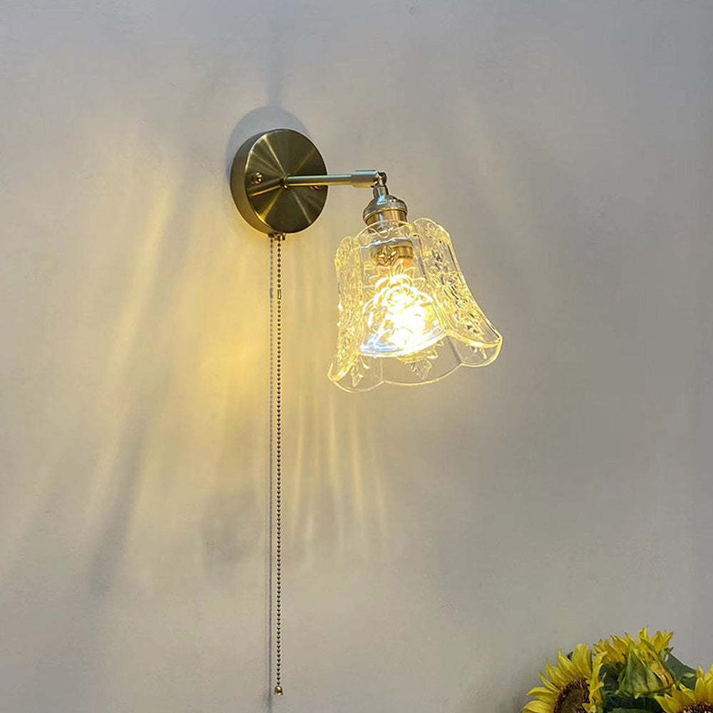 Medieval Flower Glass Clear Pendant Light -Homdiy