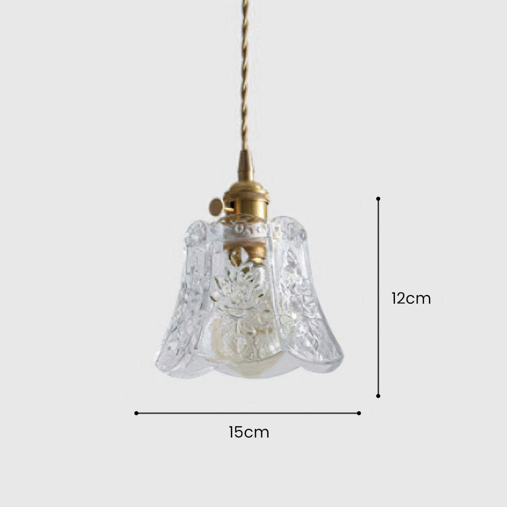 Medieval Flower Glass Clear Pendant Light -Homdiy