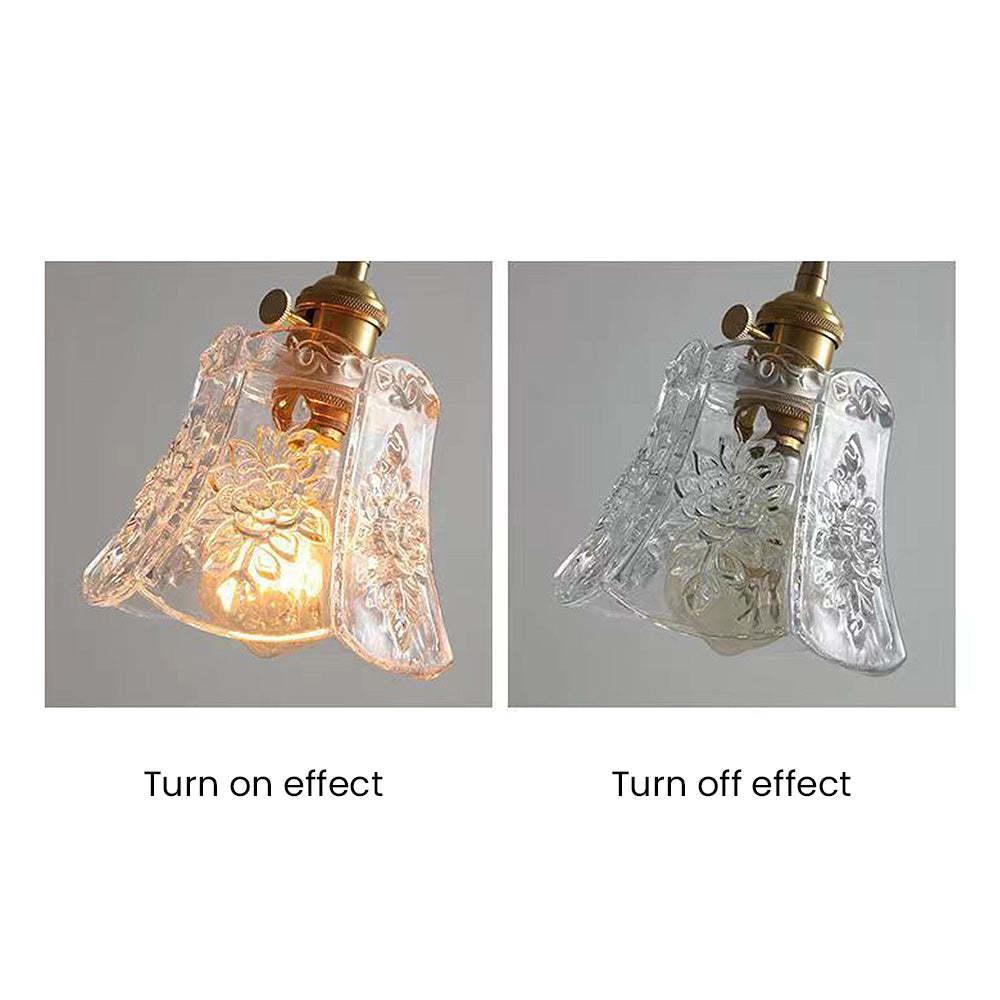 Medieval Flower Glass Clear Pendant Light -Homdiy