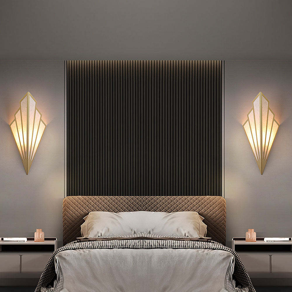 Contemporary Linen Geometric Wall LED Light -Homdiy