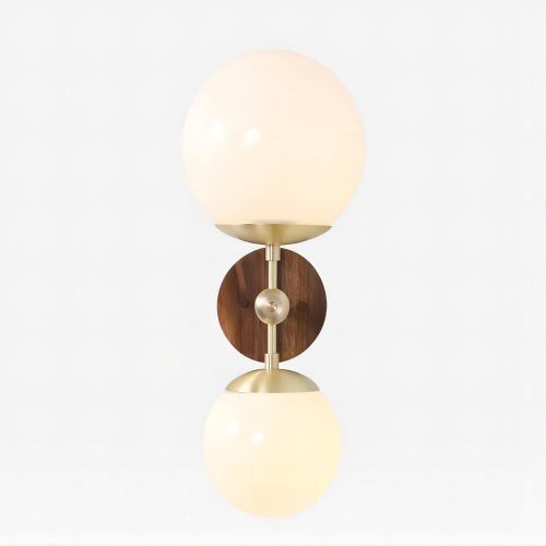 Retro Double Head Wood Wall Light -Homdiy