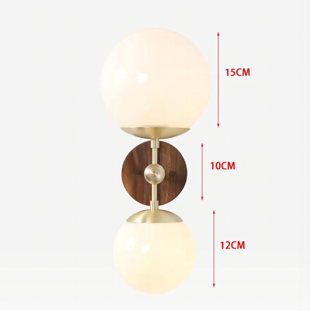 Retro Double Head Wood Wall Light -Homdiy