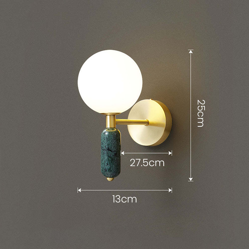 Marble Brass Bedside Wall Light -Homdiy