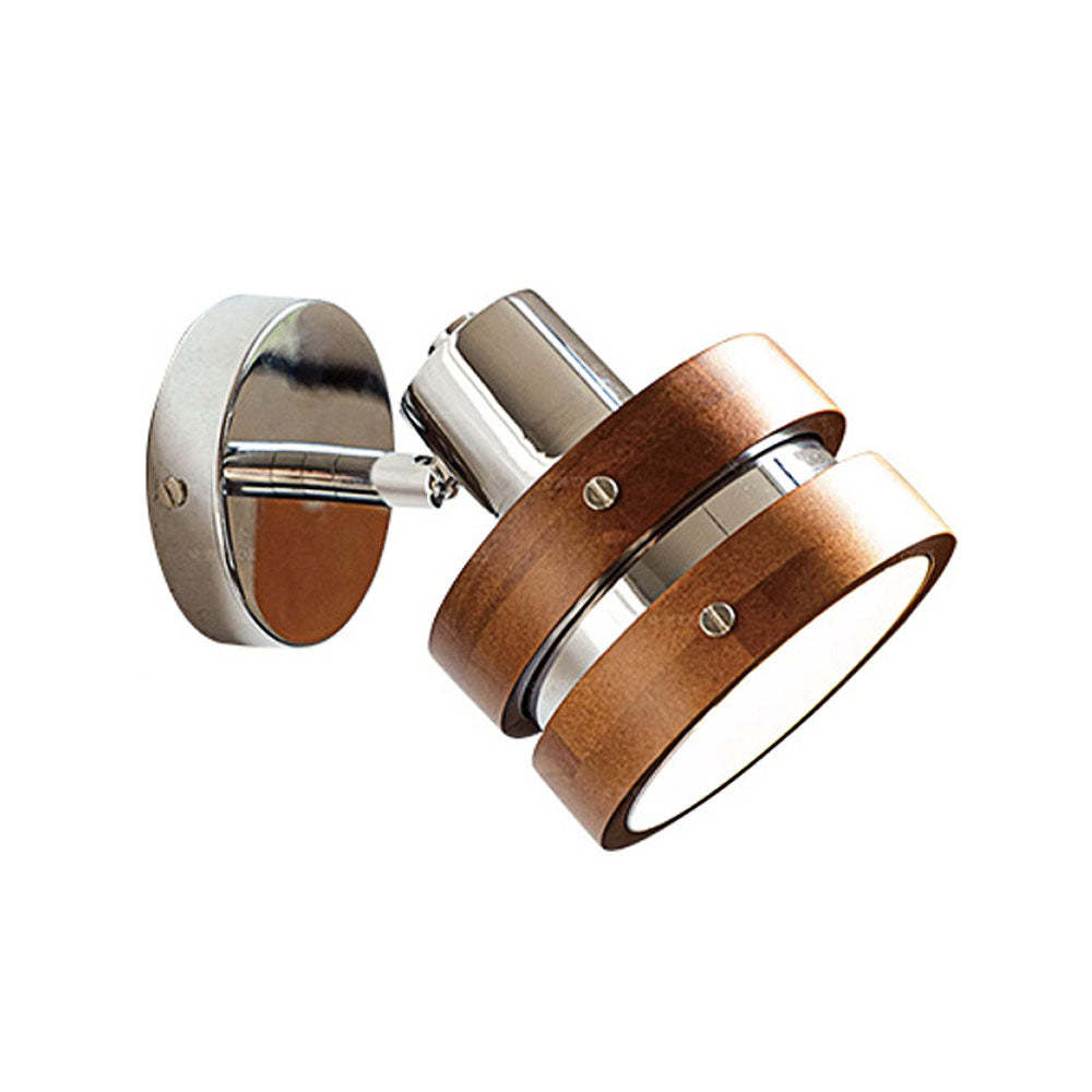 French Wood Bedside Walnut Wall Light -Homdiy