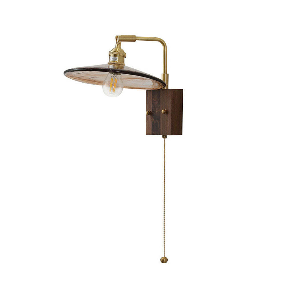 Medieval Brown Glass Wood Wall Light -Homdiy