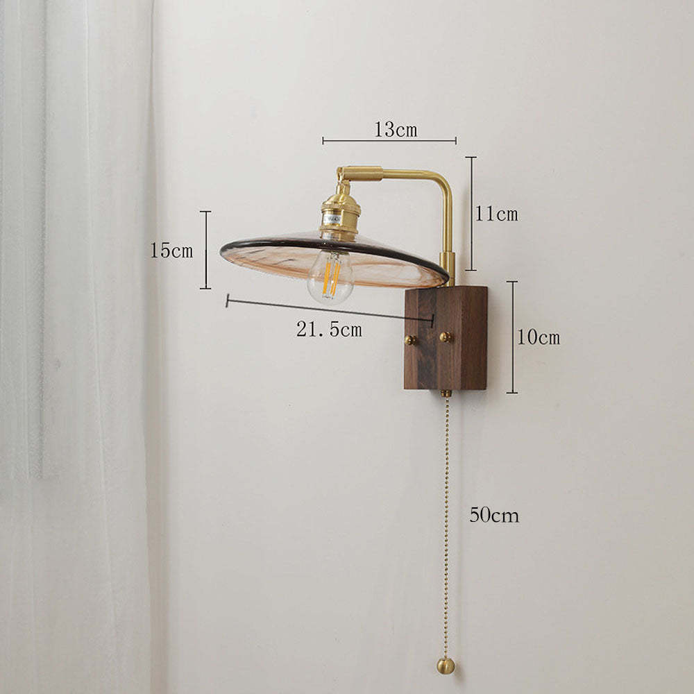 Medieval Brown Glass Wood Wall Light -Homdiy