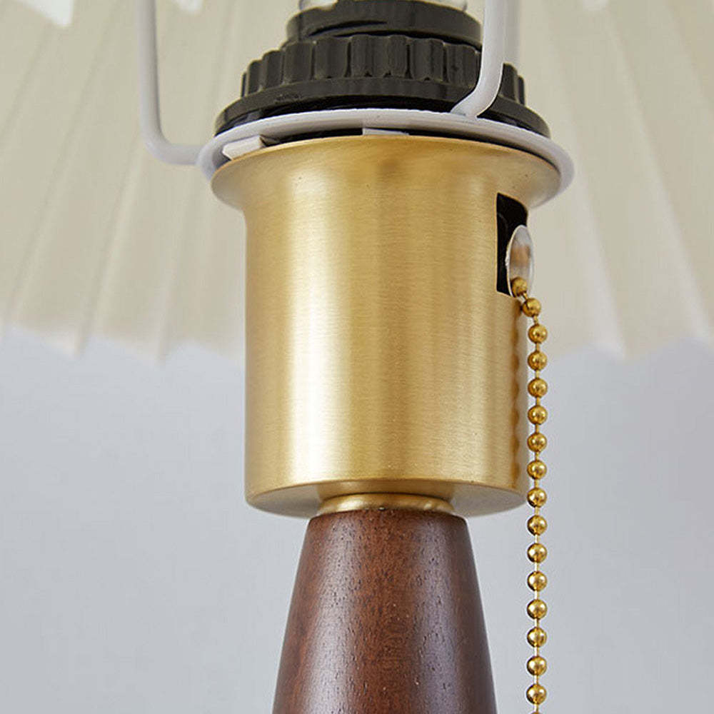 Vintage Walnut Wood White Shade Wall Light -Homdiy