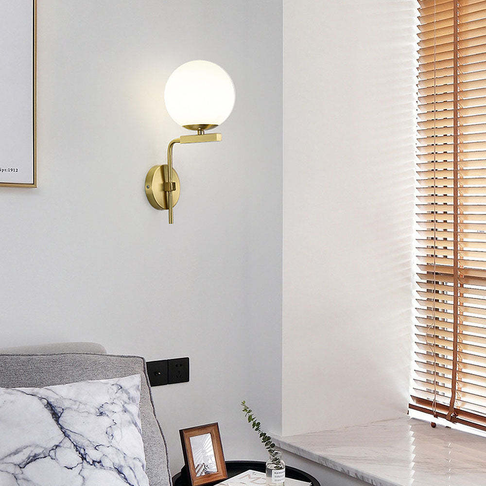 Scandinavian Bedside Glass Ball Wall Light -Homdiy