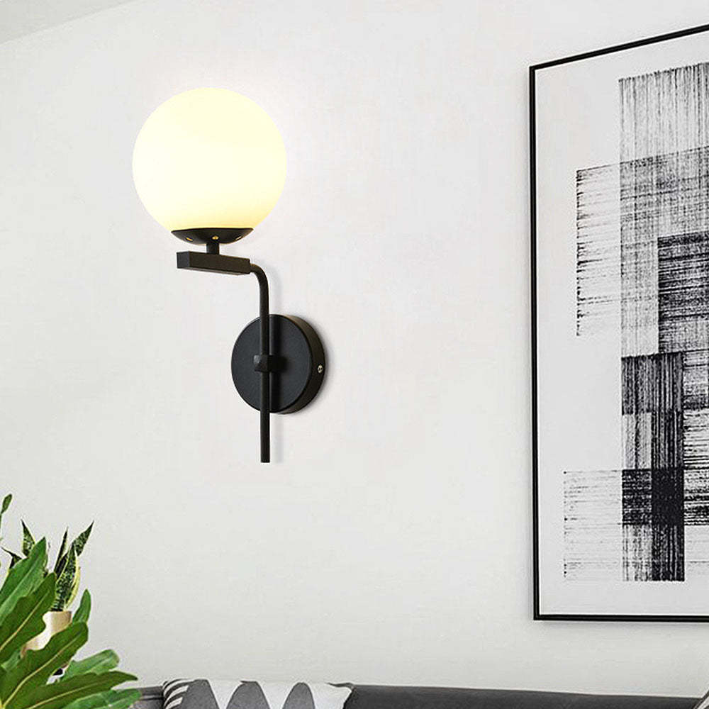 Scandinavian Bedside Glass Ball Wall Light -Homdiy
