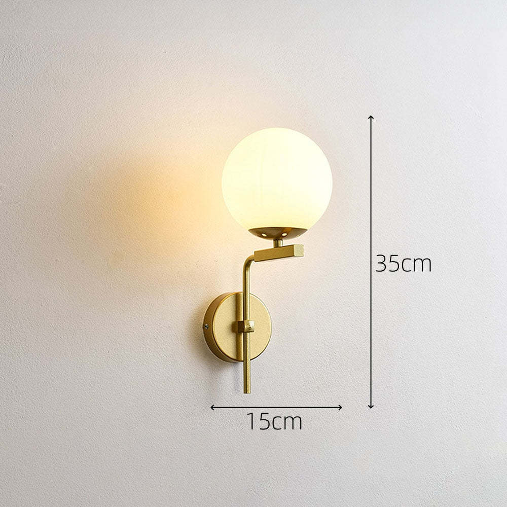 Scandinavian Bedside Glass Ball Wall Light -Homdiy