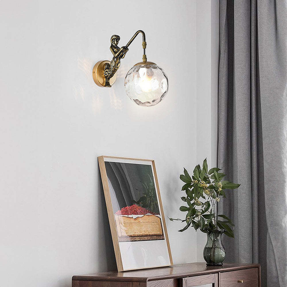 Retro Lantern Shape Clear Wall Light -Homdiy