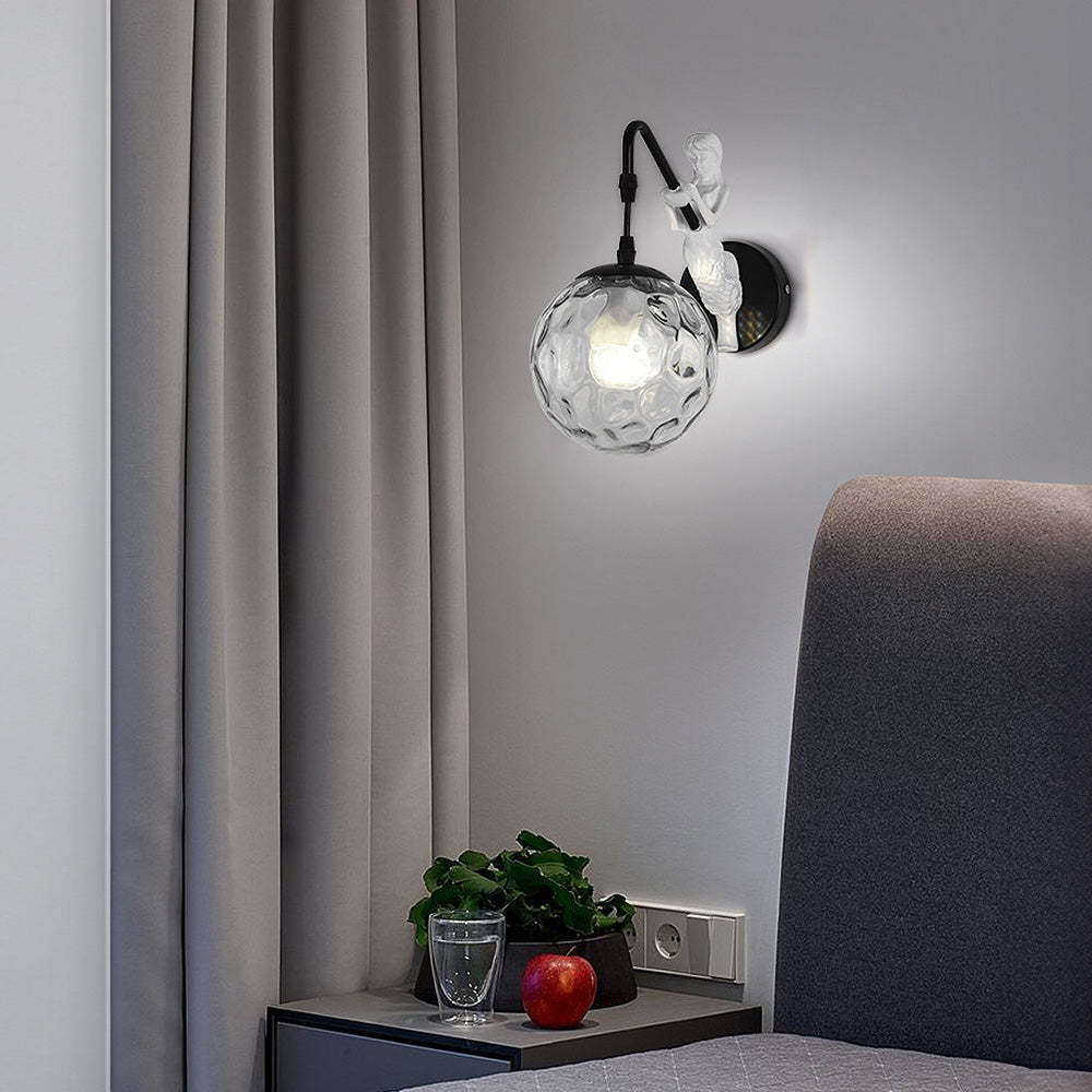 Retro Lantern Shape Clear Wall Light -Homdiy