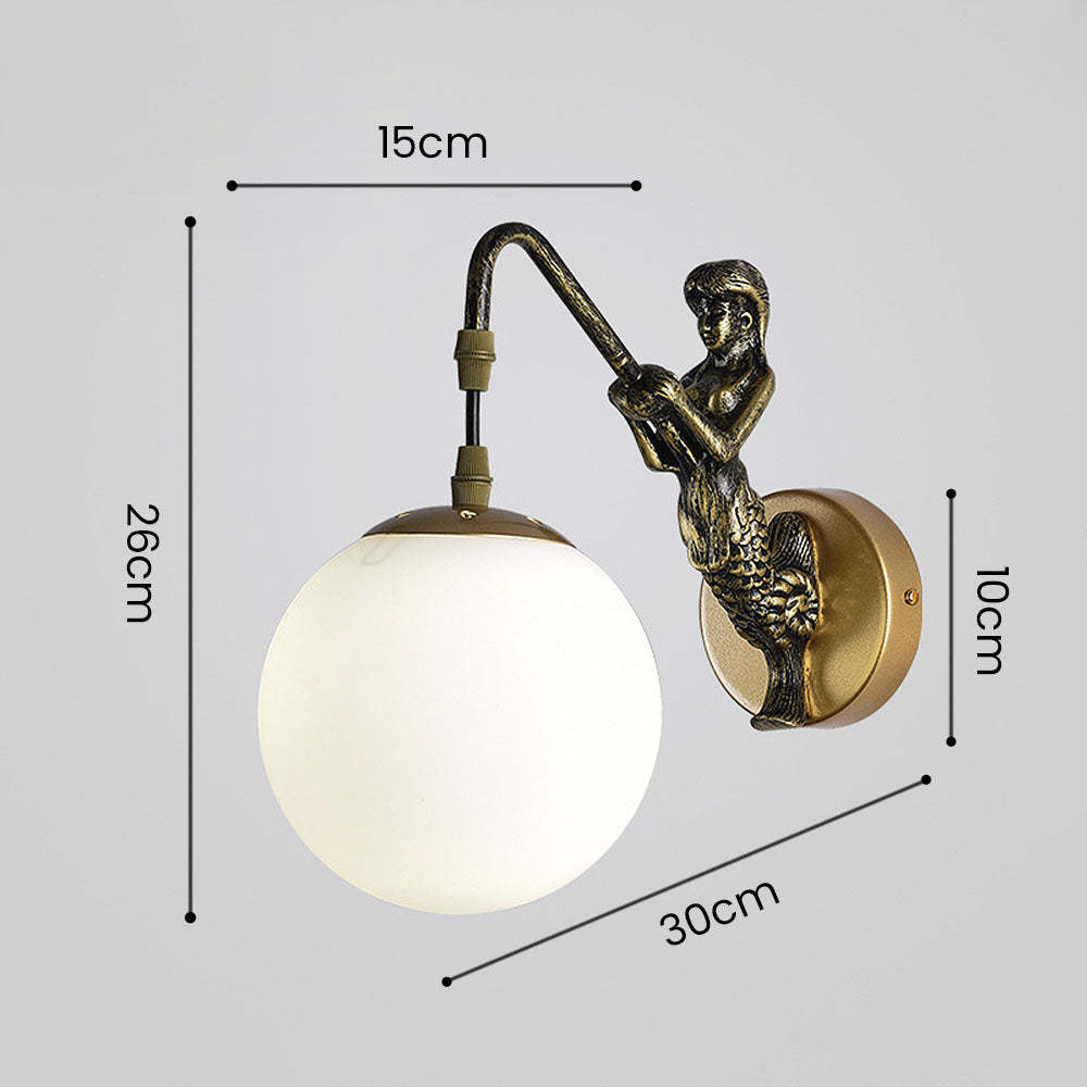 Medieval Lantern Shape White Glass Wall Light -Homdiy