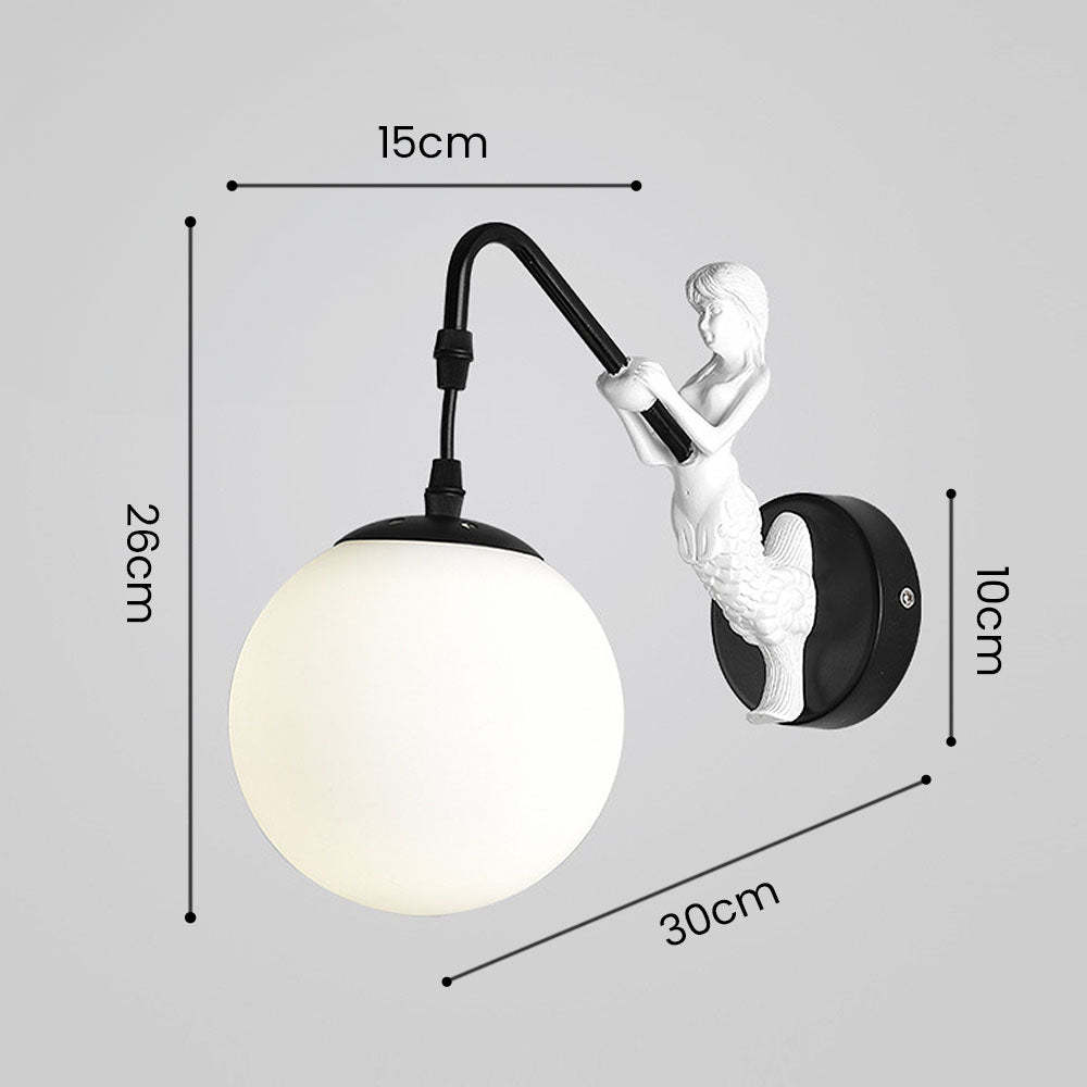 Medieval Lantern Shape White Glass Wall Light -Homdiy