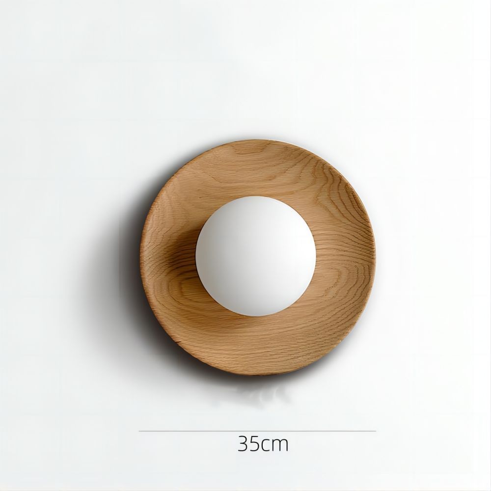Natural Wood White Simple Wall Light -Homdiy