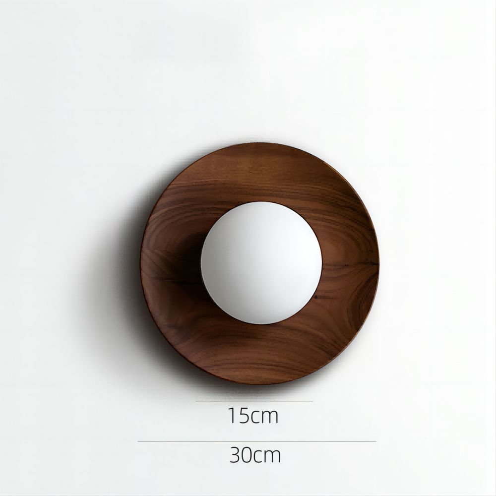 Natural Wood White Simple Wall Light -Homdiy