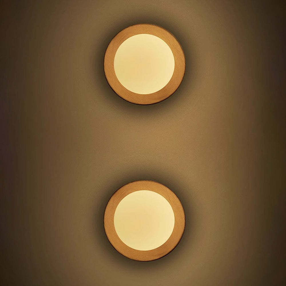 Natural Wood White Simple Wall Light -Homdiy