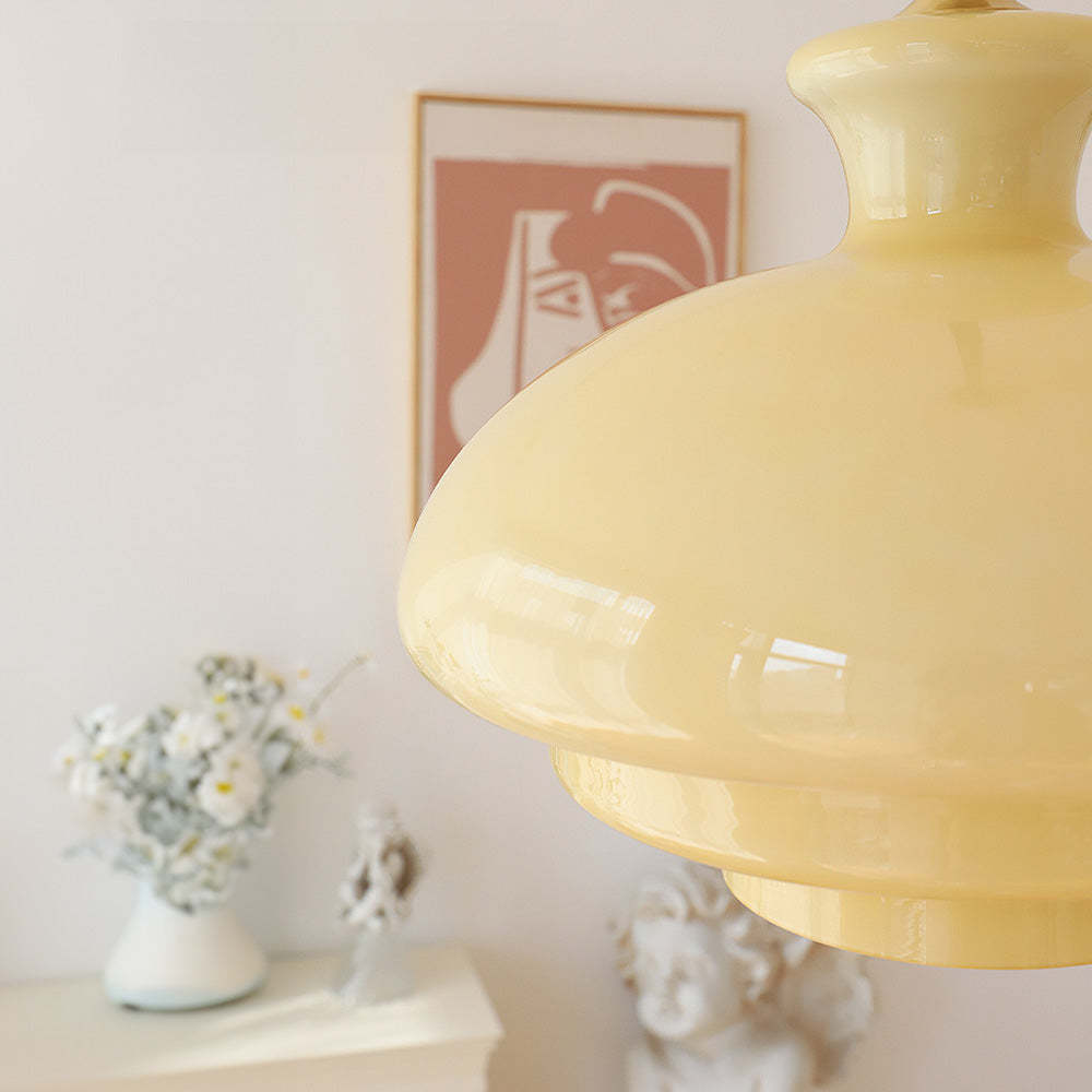 Bauhaus Cream Yellow Glass Pendant Light -Homdiy
