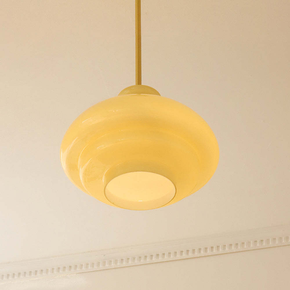 Bauhaus Cream Yellow Glass Pendant Light -Homdiy