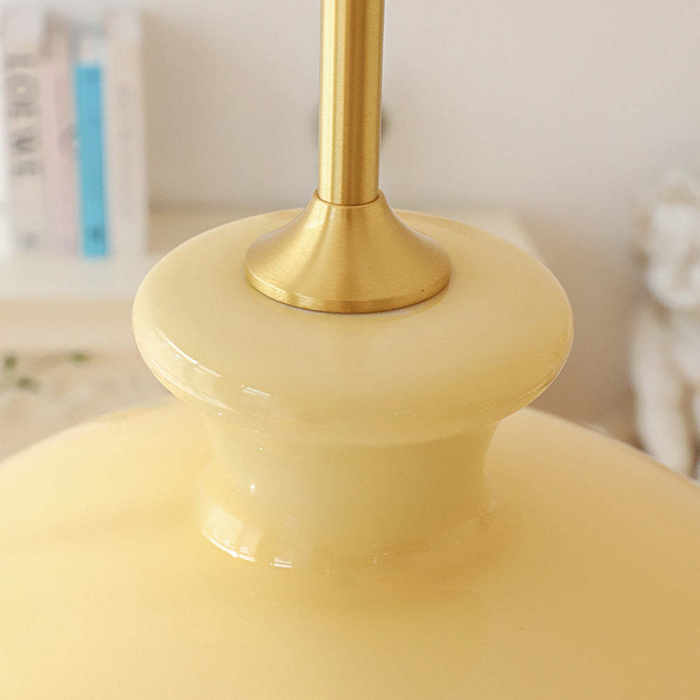 Bauhaus Cream Yellow Glass Pendant Light -Homdiy