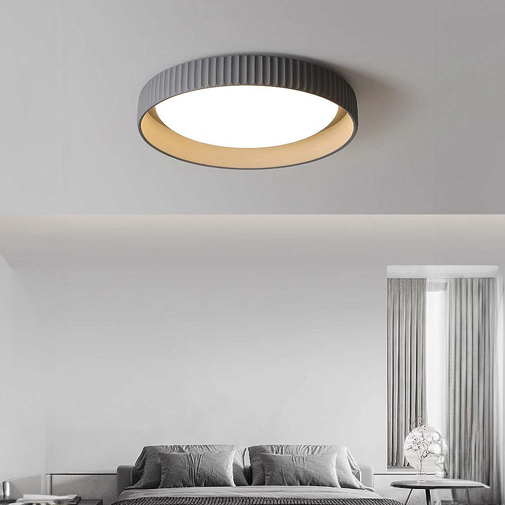 Scandinavian Round Cement LED Ceiling Light -Homdiy