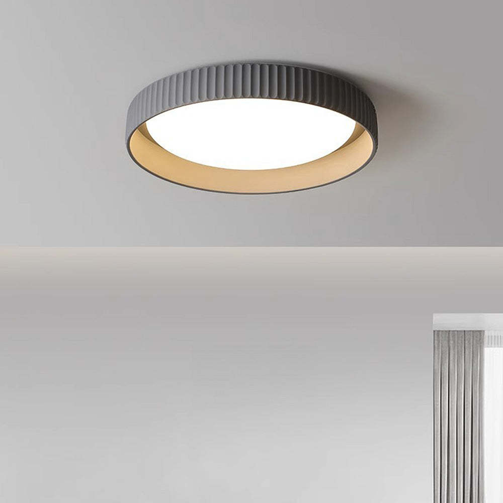 Scandinavian Round Cement LED Ceiling Light -Homdiy