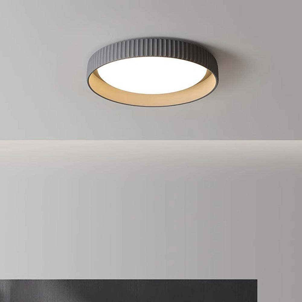 Scandinavian Round Cement LED Ceiling Light -Homdiy