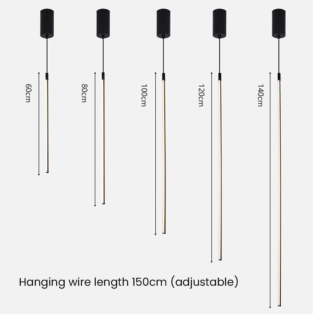 Minimalist Aluminum Long LED Pendant Light -Homdiy