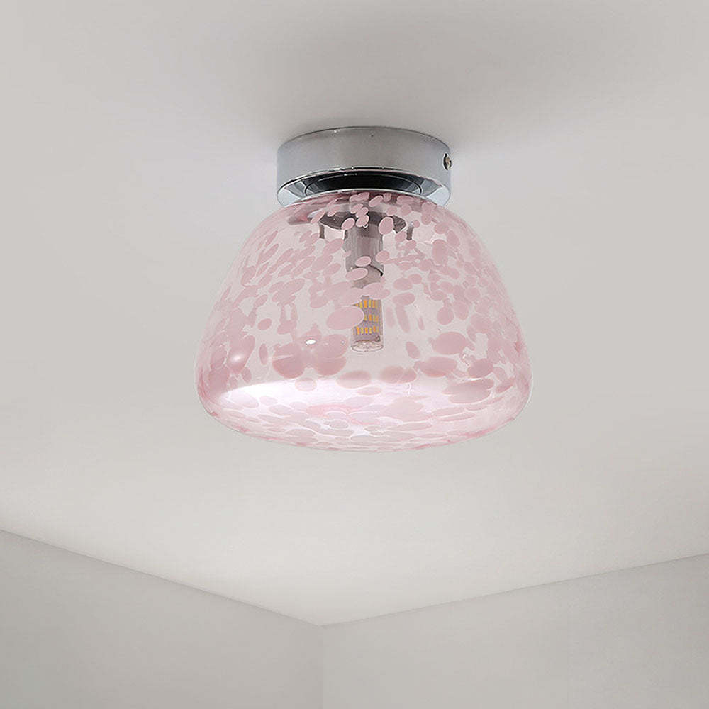 French Pink Clear Glass Hallway Ceiling Light -Homdiy