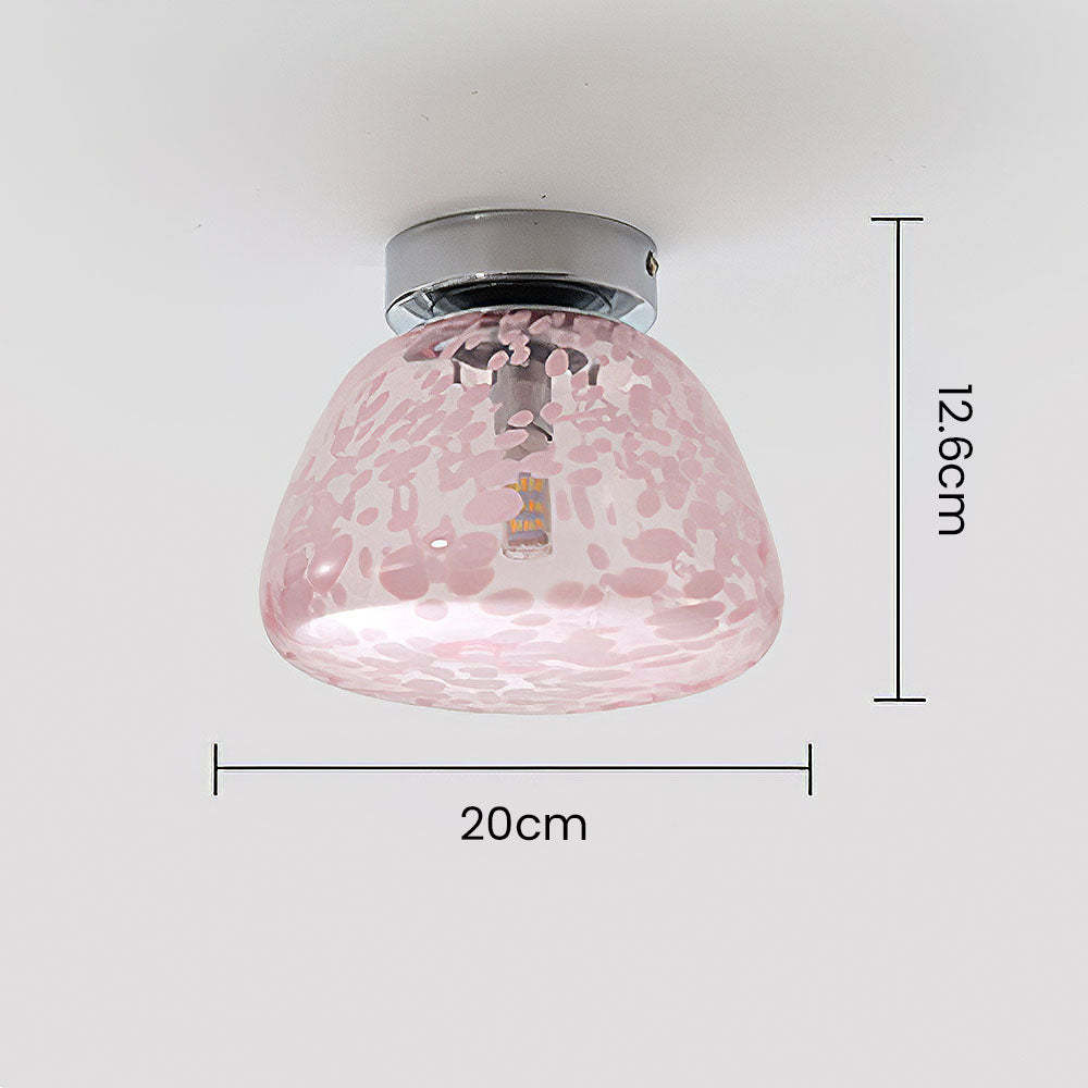 French Pink Clear Glass Hallway Ceiling Light -Homdiy