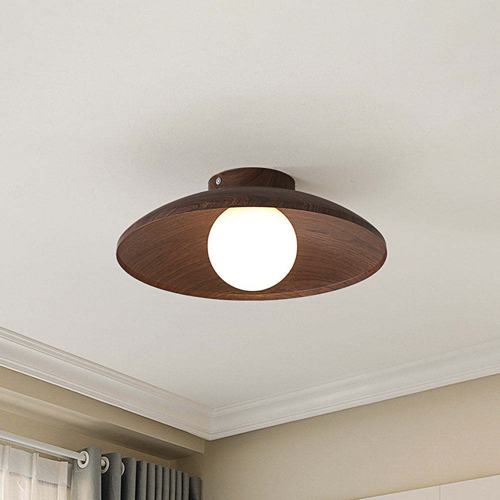 Minimalist Brown Iron Wooden Ceiling Light -Homdiy
