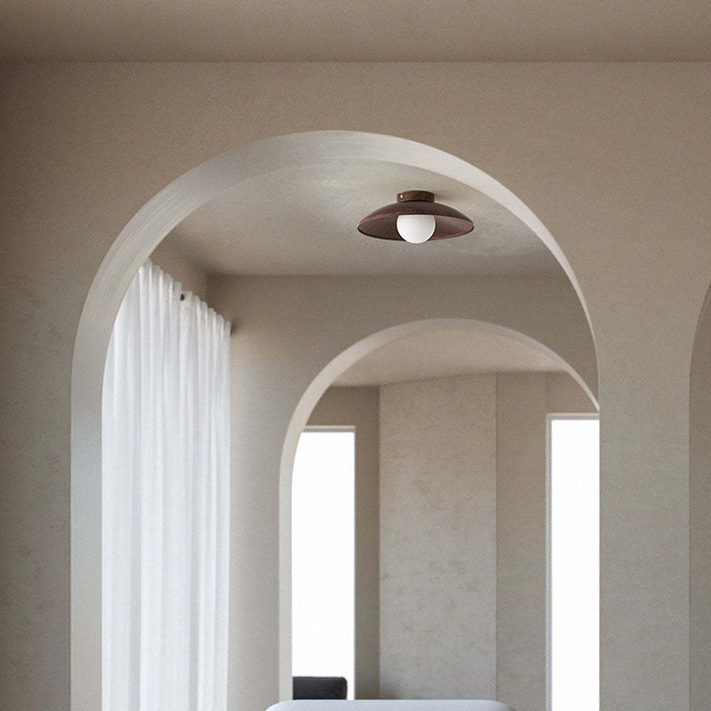 Minimalist Brown Iron Wooden Ceiling Light -Homdiy