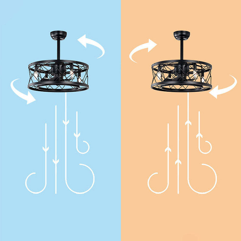 Contemporary Fancy Flush Living Room Ceiling Fan With Light And Remote -Homdiy