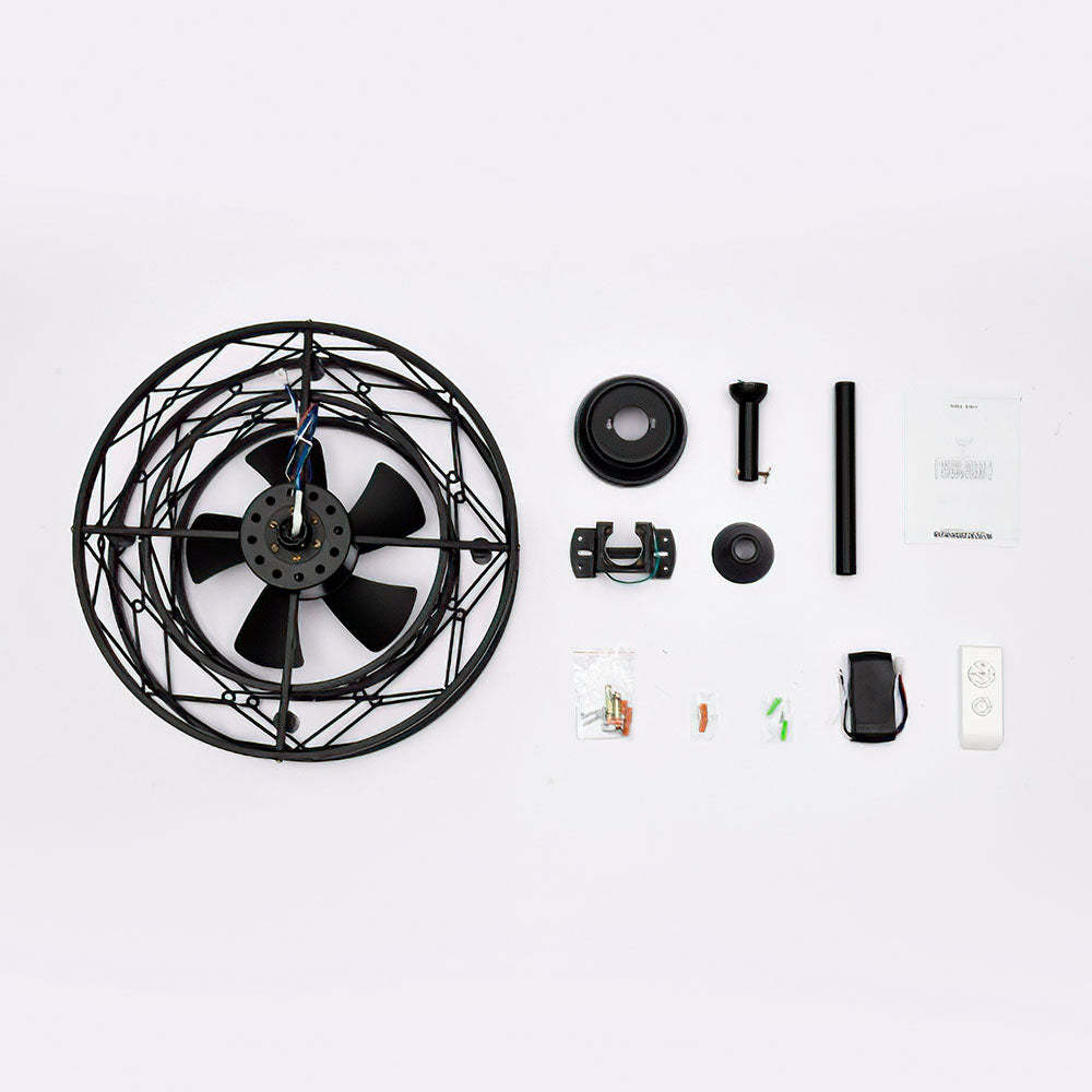 Contemporary Fancy Flush Living Room Ceiling Fan With Light And Remote -Homdiy