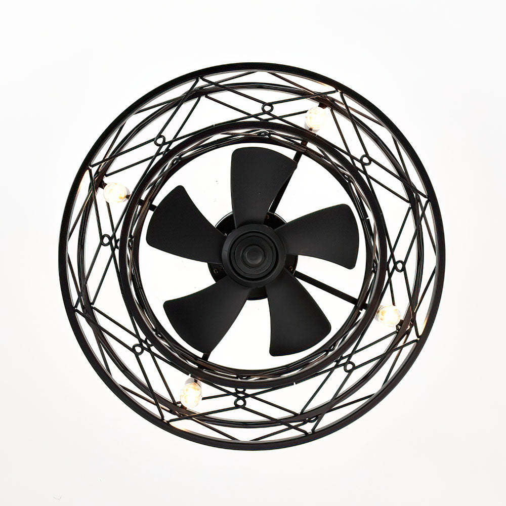 Contemporary Fancy Flush Living Room Ceiling Fan With Light And Remote -Homdiy