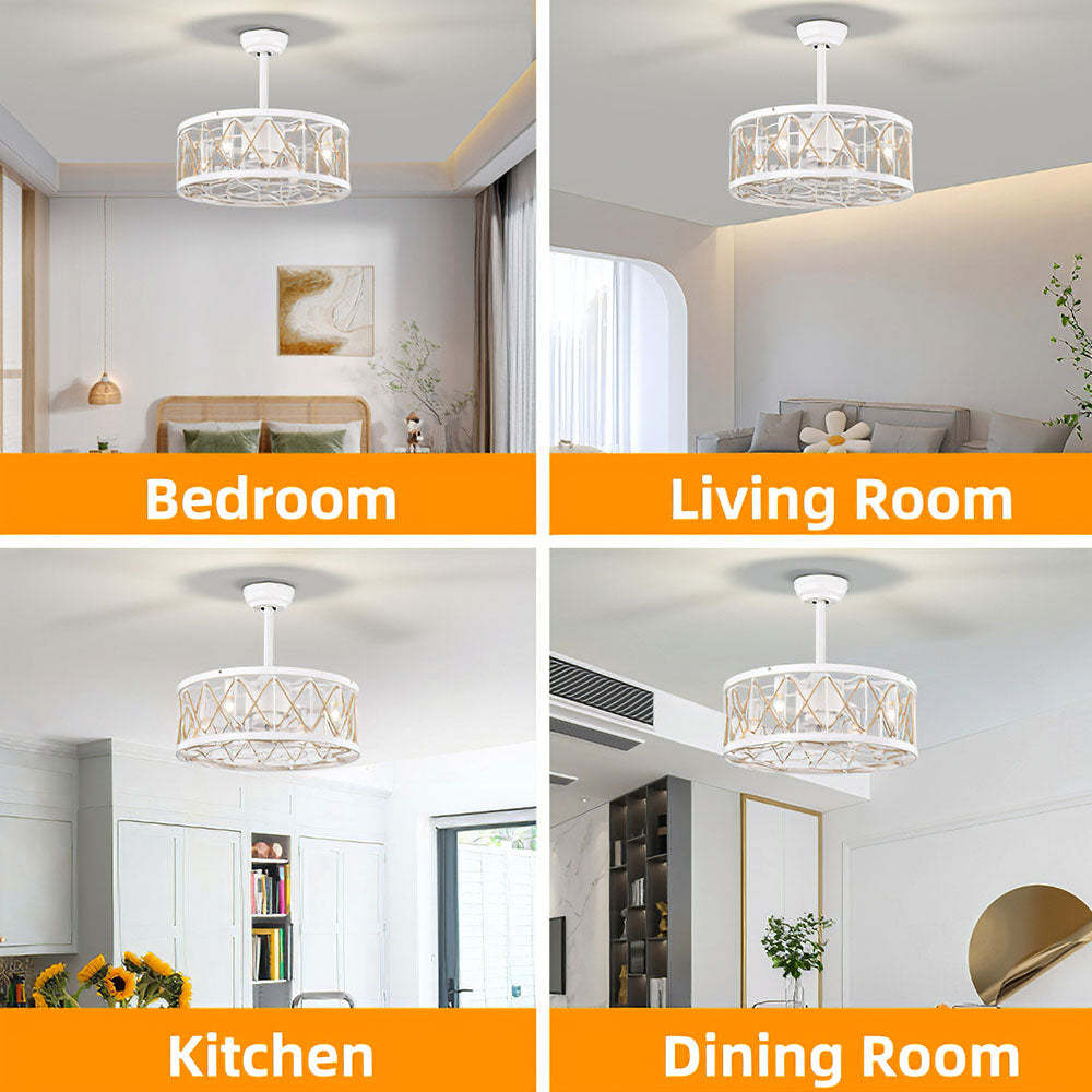 Industrial Semi Flush Living Room Ceiling Fan With Light And Remote -Homdiy