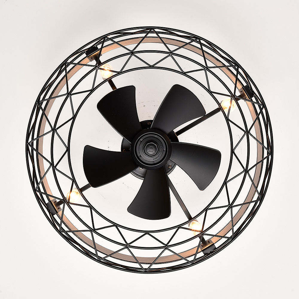 Natural Bedroom Black Ceiling Fan With Light And Remote -Homdiy