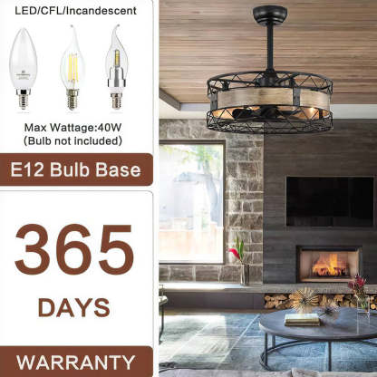 Homdiy Natural Bedroom Black Ceiling Fan With Light And