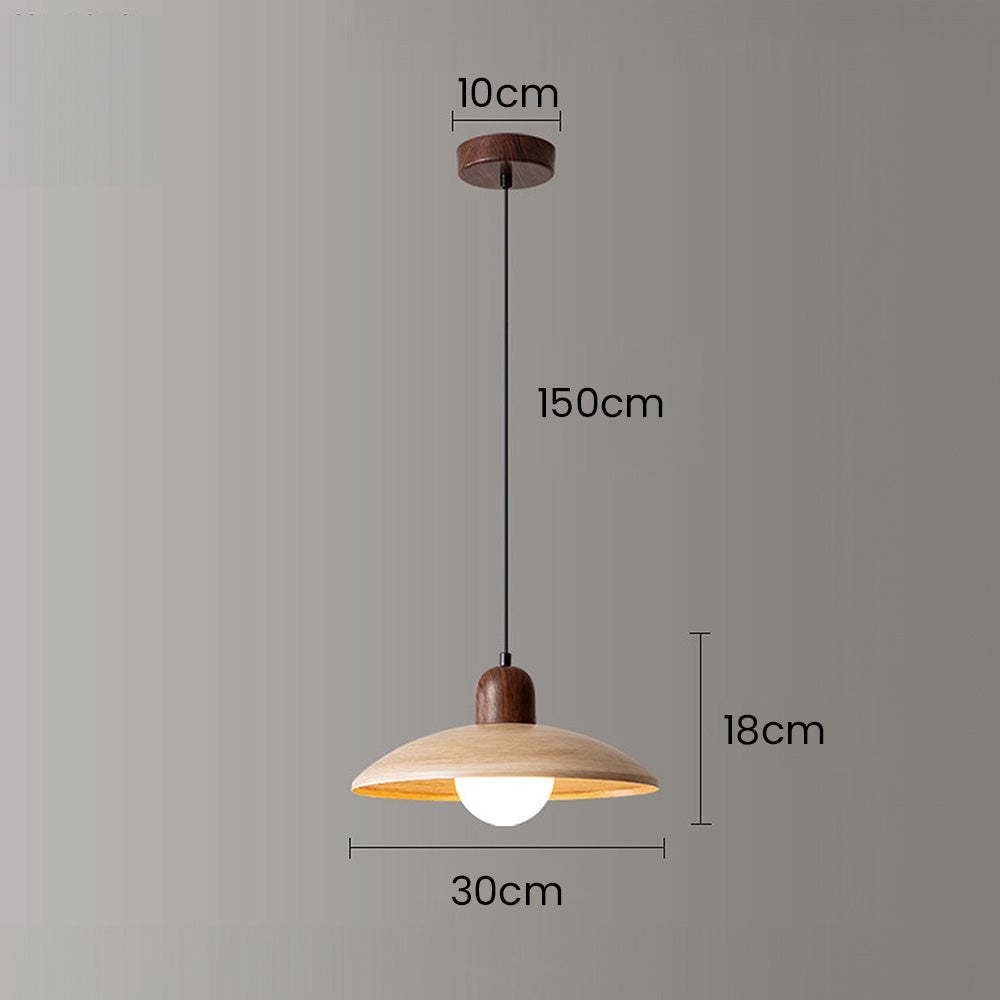 Retro Wood Round Semi Flush Hallway Ceiling Light -Homdiy