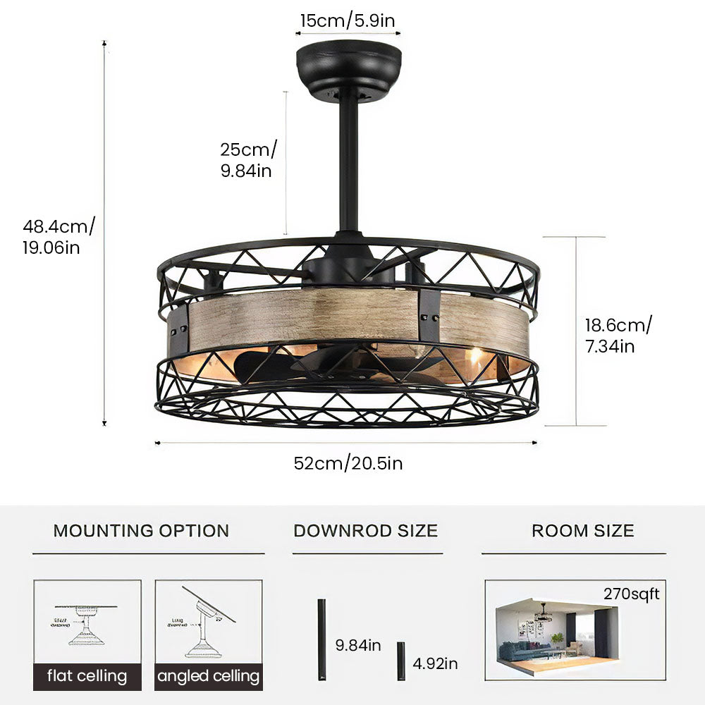 Homdiy Natural Bedroom Black Ceiling Fan With Light And Remote Semi-Flush  Mount – Homdiyhardware