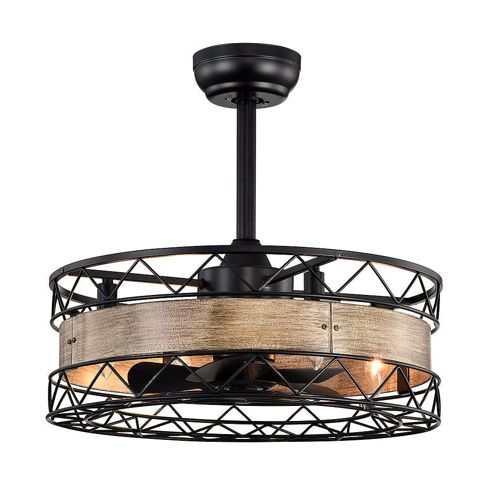 Natural Bedroom Black Ceiling Fan With Light And Remote -Homdiy