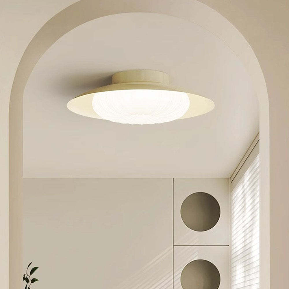 Contemporary Cream Semi Flush Hallway Ceiling Light -Homdiy