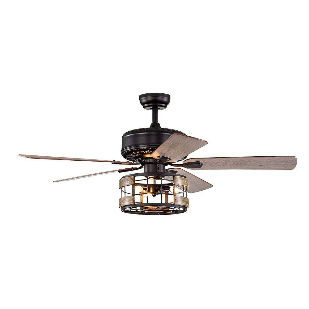 Retro Metal Bedroom Ceiling Fan With Light And Remote -Homdiy