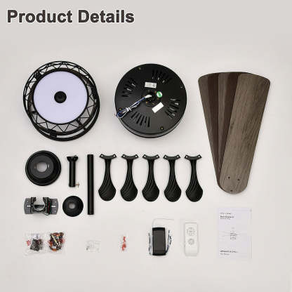 Homdiy Natural Bedroom Black Ceiling Fan With Light And
