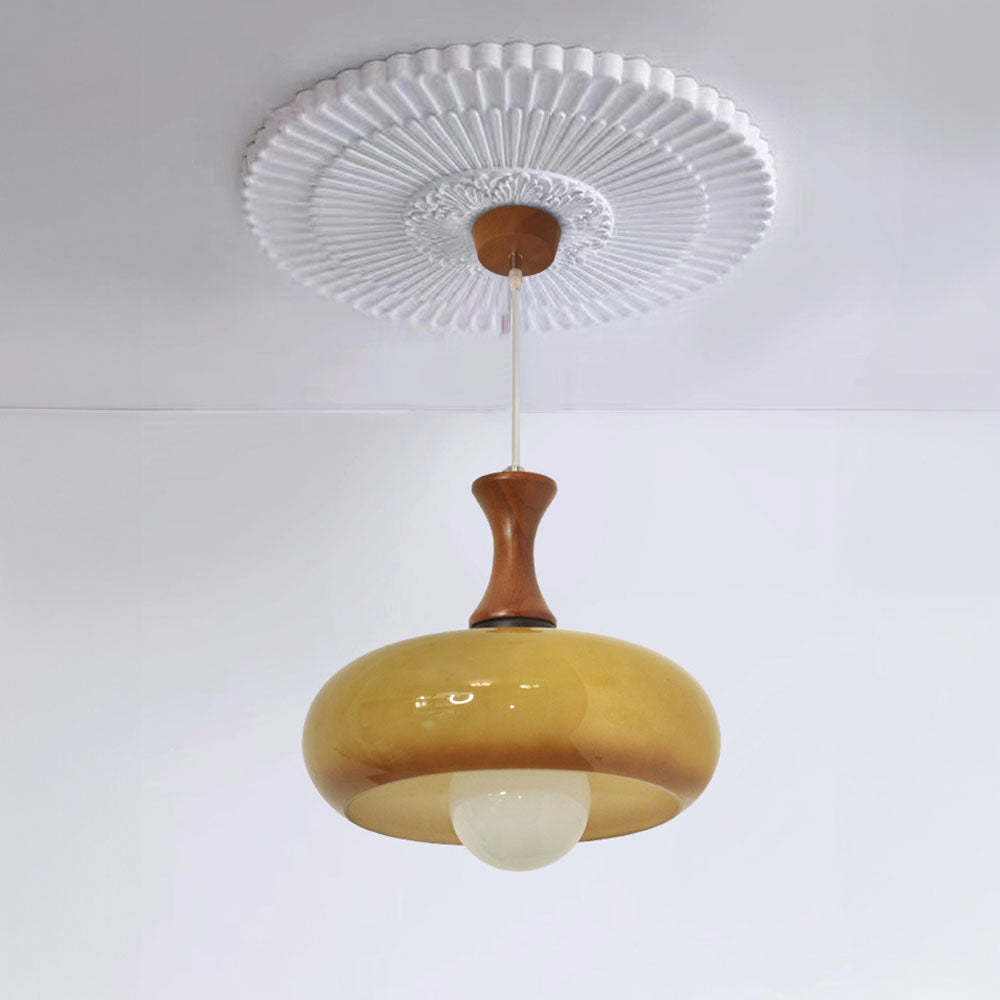 Retro Bauhaus Stained Round Glass Pendant Light -Homdiy
