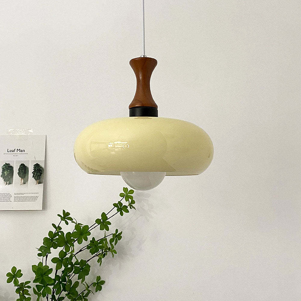Retro Bauhaus Stained Round Glass Pendant Light -Homdiy