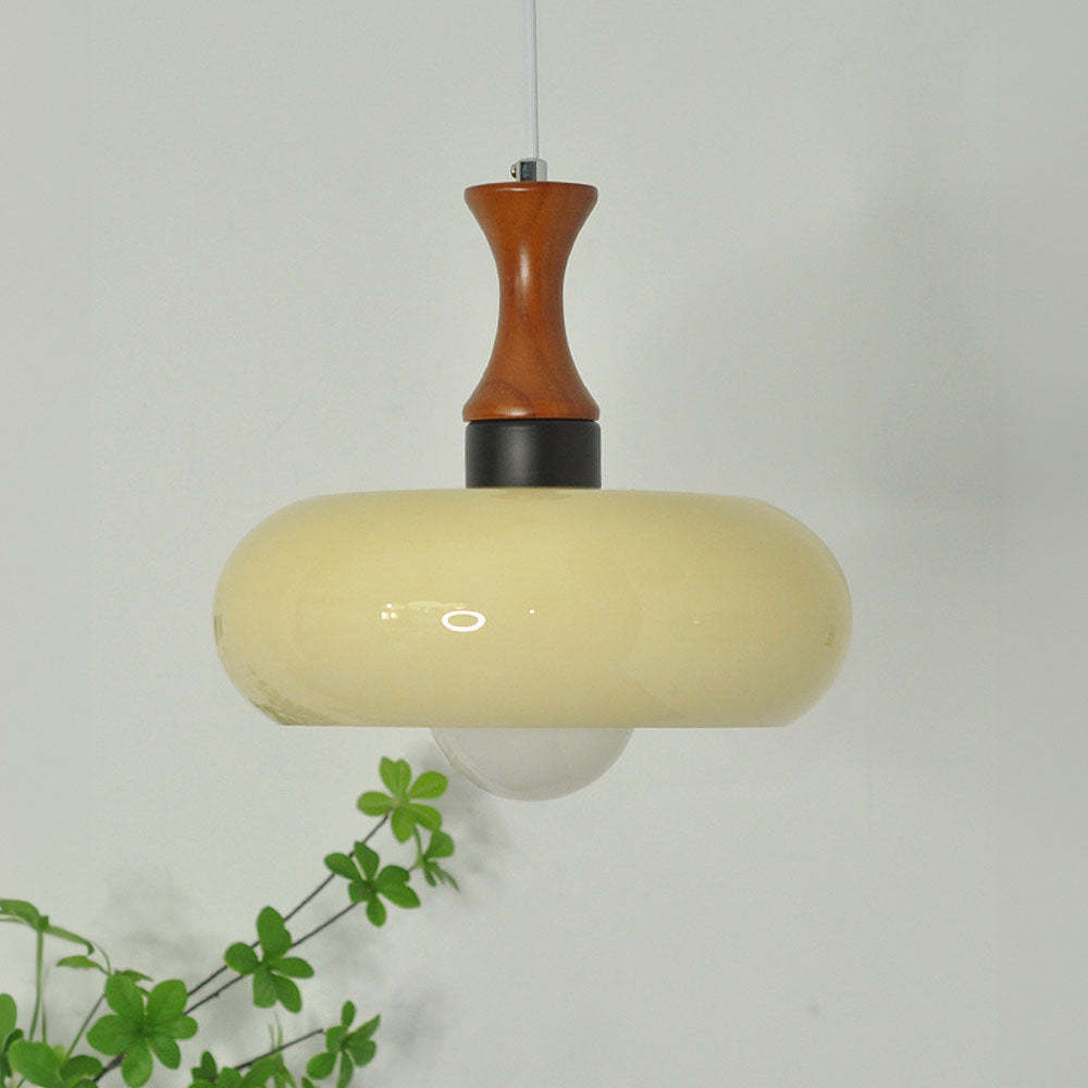 Retro Bauhaus Stained Round Glass Pendant Light -Homdiy