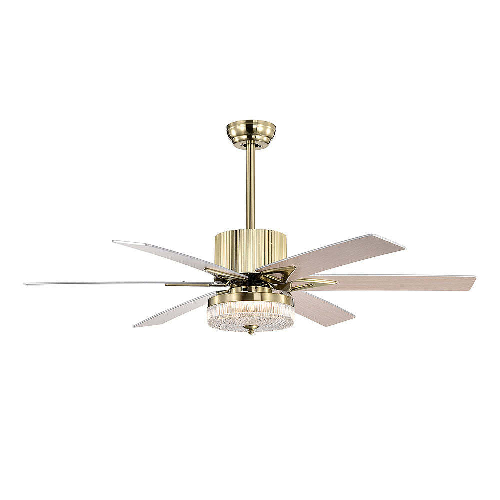 Contemporary Black Ceiling Fan With LED Light And Remote -Homdiy