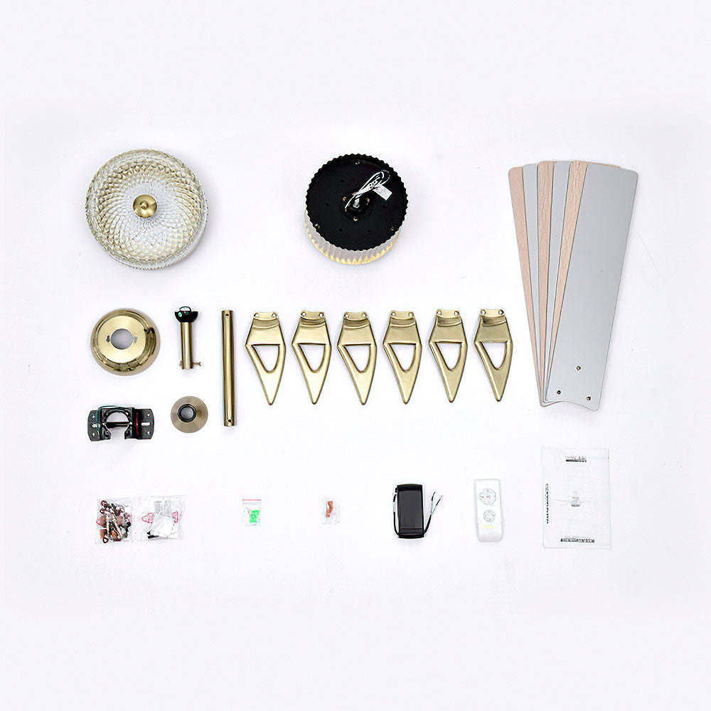 Contemporary Black Ceiling Fan With LED Light And Remote -Homdiy