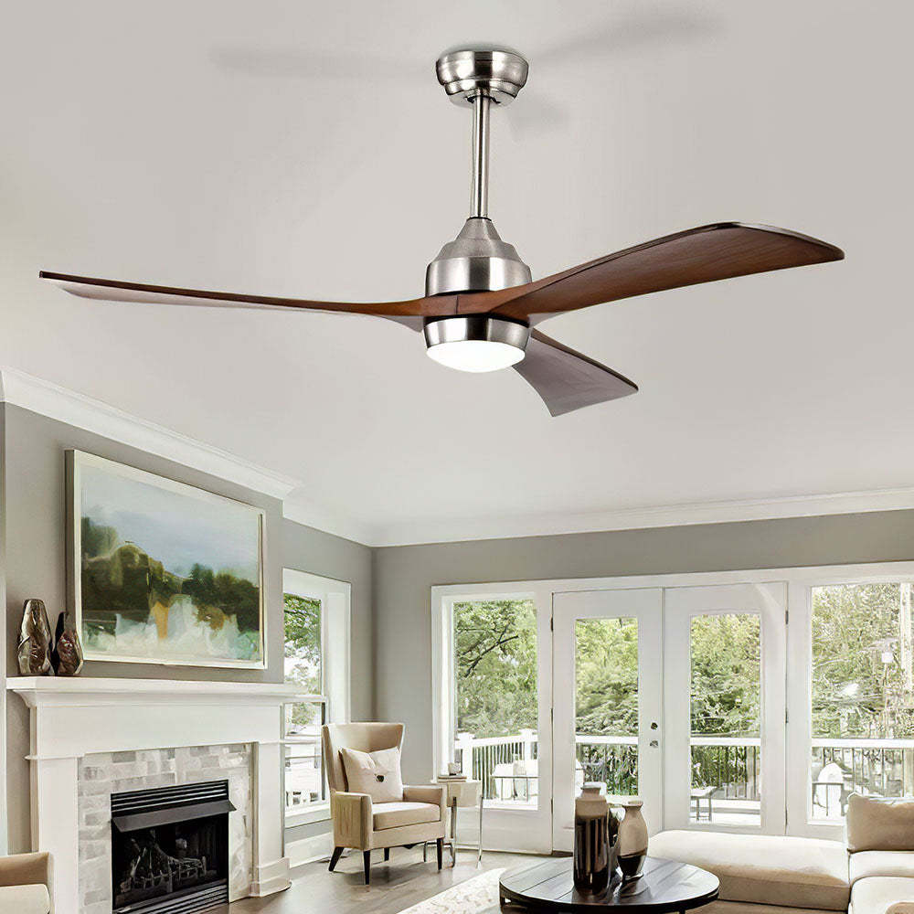 Minimalist Wood Ceiling Fan With LED Light And Remote -Homdiy